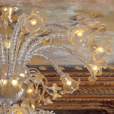 "Emilia" Murano glas Kronleuchter - 4+8+12 flammig - transparent und gold