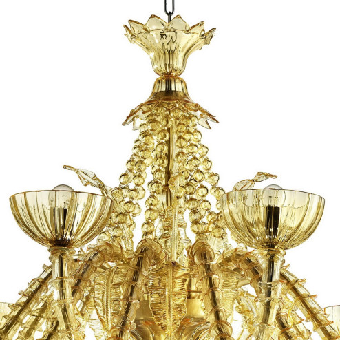 "Champagne" araña de cristal de Murano - 12 luces - color ambar