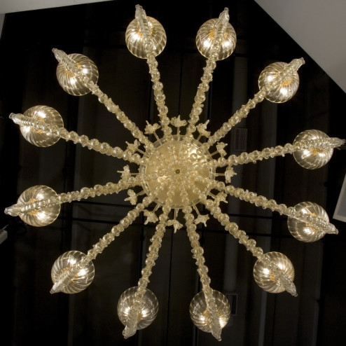 "Champagne" Murano glass chandelier - 36 lights - gold color