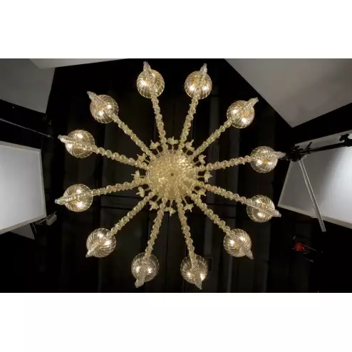 "Champagne" Murano glass chandelier - 36 lights - gold color
