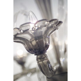 "Nereo" lustre en cristal de Murano - 6 lumieres- fumée et transparent