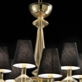 "Keira" Murano glas Kronleuchter - 6+6 flammig, transparent und gold