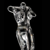 "Afrodite" Murano glas Skulptur - transparent und gold