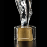 "Afrodite" sculpture en verre de Murano - transparent et or