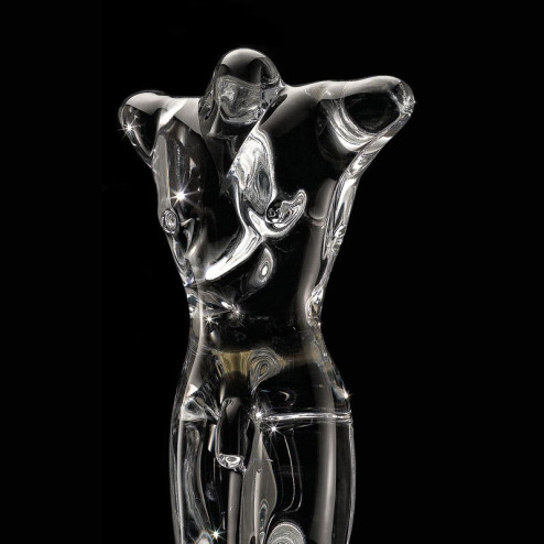 "Adone" sculpture en verre de Murano - transparent et or