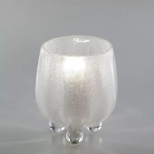 "Roma" lampe de chevet en verre de Murano - transparent grit