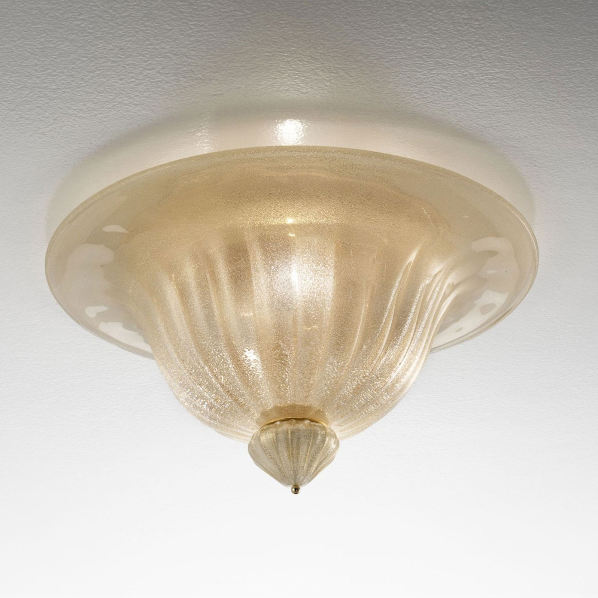 "Roma" Murano glass ceiling light - gold grit