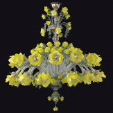 "Rose gialle" araña de cristal de Murano - 12+12 luces