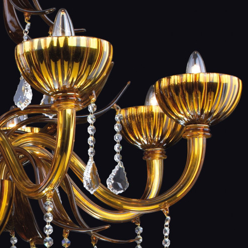 "Riace" lustre en verre de Murano - 8 lumieres