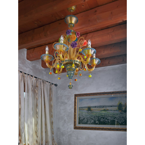 "Fruttini" lampara de araña de Murano - 6 luces