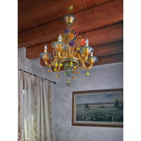 "Fruttini" Murano glass chandelier - 6 lights