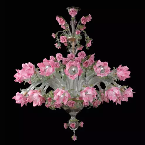 "Roseto" Murano glass chandelier - 12 + 12 lights