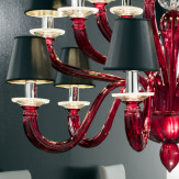 "Banquo" lampara de araña de Murano - rojo - 6+6+6 luces