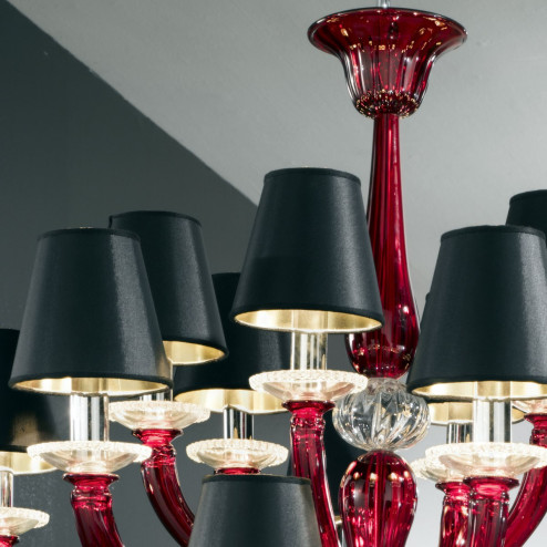 "Banquo" Murano glass chandelier - red - 6+6+6 lights