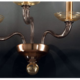 "Tibaldo" applique en verre de Murano - 3 lumières - gris et or