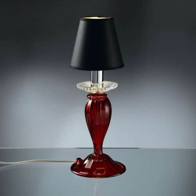 "Banquo " Murano glass bedside lamp - 1 light - red and gold