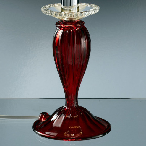 "Banquo " Murano glass bedside lamp - 1 light - red and gold