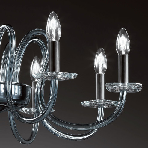 "Malvolio" Murano glass chandelier - 8 lights - light blue