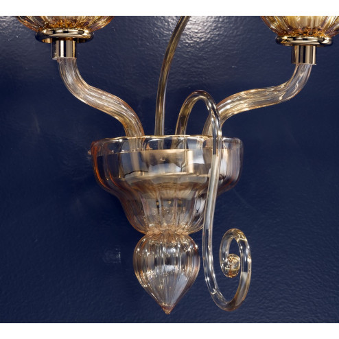 "Bassanio" applique en verre de Murano - 2 lumières - ambre