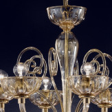 "Bassanio" lampara de araña de Murano - 6 luces - ámbar