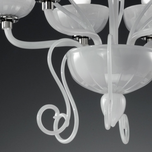 "Bassanio" lampara de araña de Murano - 6 luces - blanco