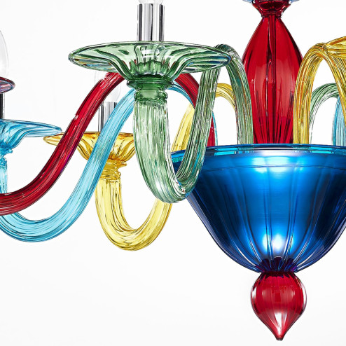 "Iride" Murano glass chandelier - 8 lights - multicolor