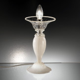 "Taric" lampara de mesita de noche de Murano - 1 luce  - blanco y transparente