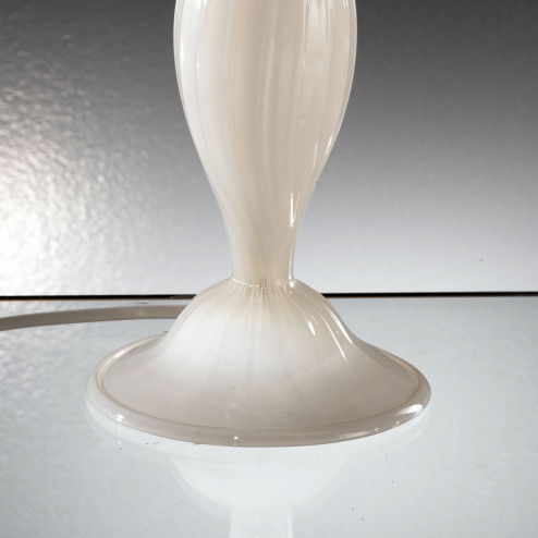 "Taric" lampara de mesita de noche de Murano - 1 luce - blanco y transparente
