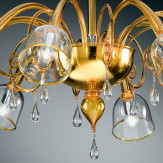 "Duncan" lampara de techo de Murano - 8 luces - amarillo y transparente