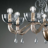 "Duncan" lustre en cristal de Murano - 8 lumières - gris fumé