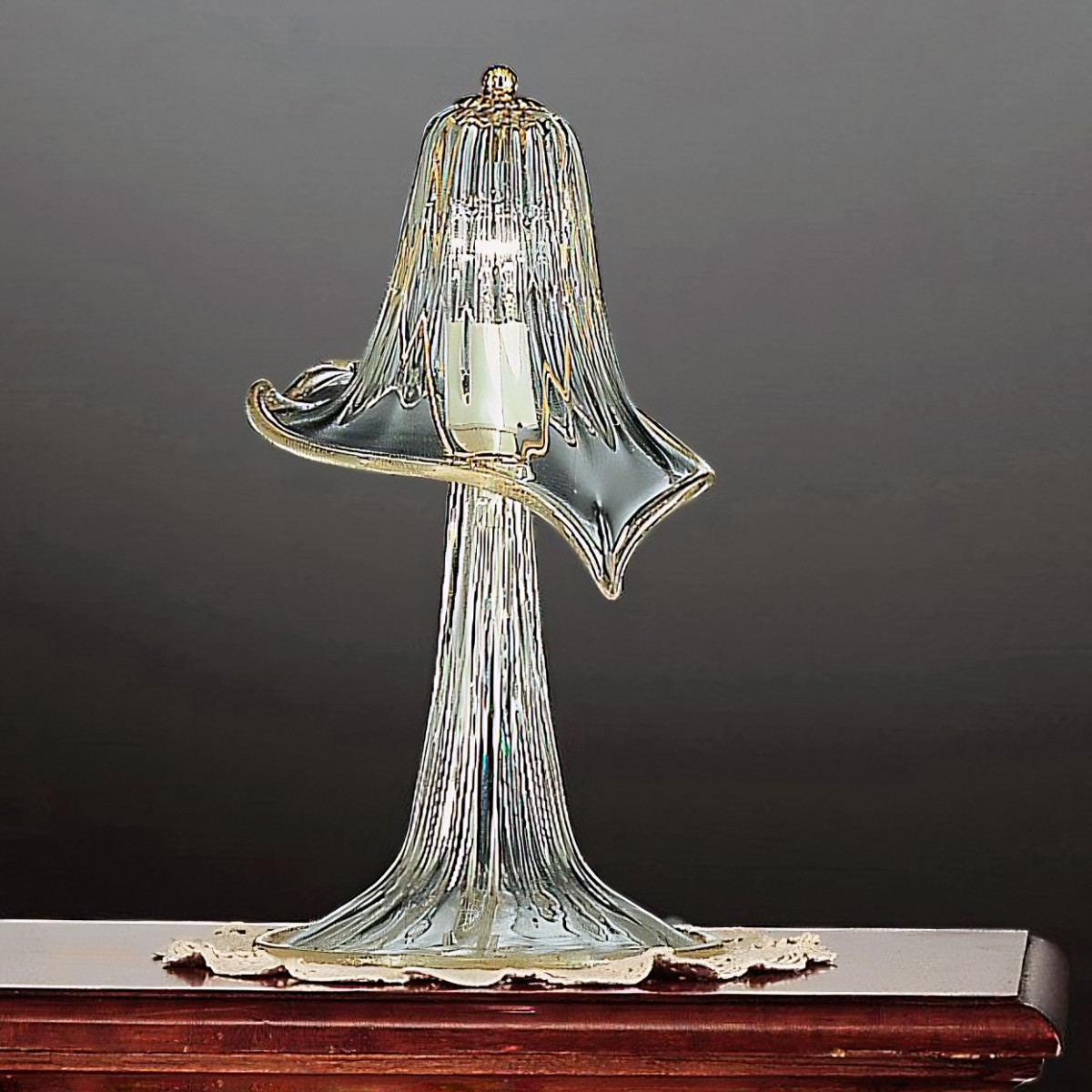 Laguna 1 luz pequeña lampara de mesa de Murano - color transparente oro