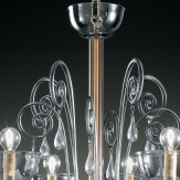 "Duncan" lampara de araña de Murano - 8 luces - gris ahumado