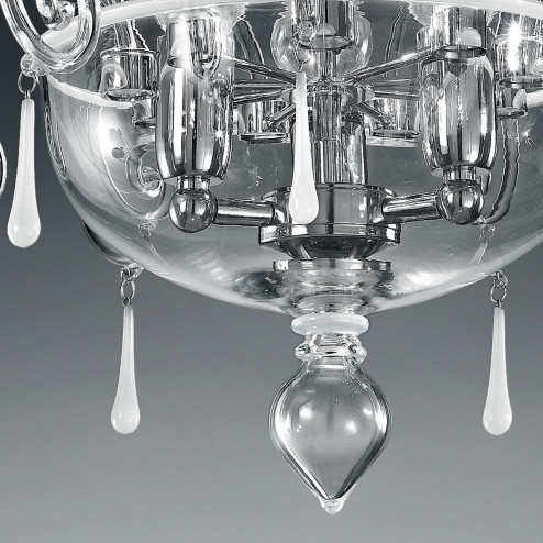 "Picandoi" Murano glas deckenleuchte - 3 flammig - transparente und weiß