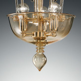 "Picandoi" lámpara colgante en cristal de Murano - 3 luces - ámbar
