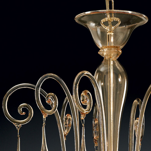 "Picandoi" Murano glass pendant light - 3 lights - amber