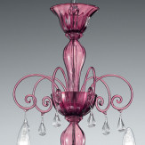 "Gertrude" lampara de araña de Murano - 6 luces - amatista