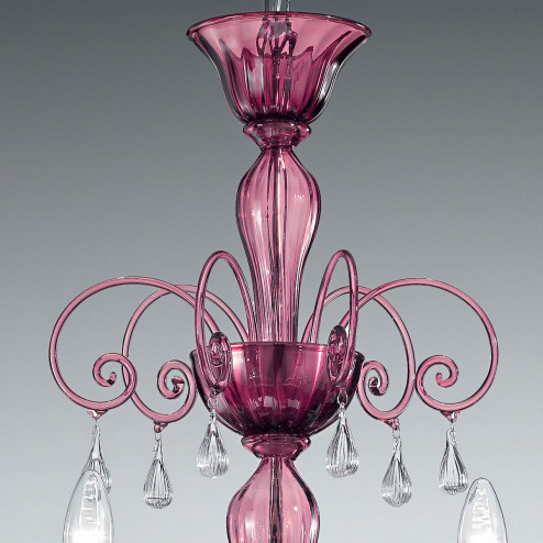 "Gertrude" lampara de araña de Murano - 6 luces - amatista