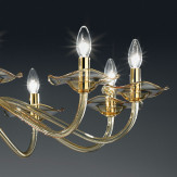 "Aragona" lampara de araña de Murano  - 10 luces - ámbar