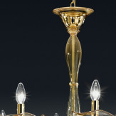 "Aragona" lustre en cristal de Murano - 10 lumières - ambre
