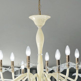 "Aragona" lampara de araña de Murano  - 6+6 luces - blanco y transparente