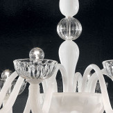 "Andronico" lustre en cristal de Murano - 8 lumières - blanc