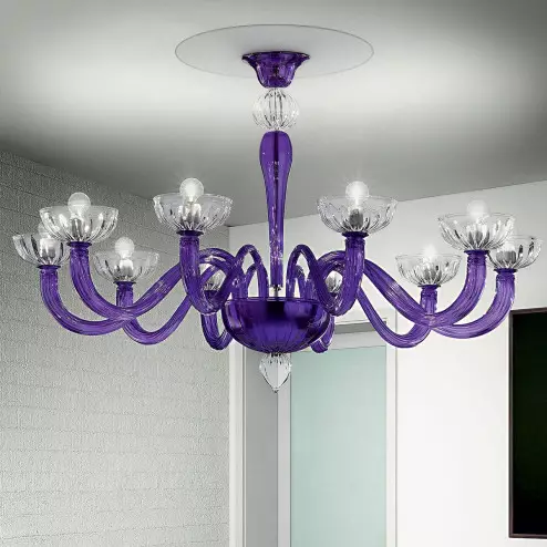 "Andronico" Murano glas deckenleuchte - 10 flammig - violett