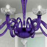 "Andronico" lampara de techo de Murano - 10 luces - purpura 
