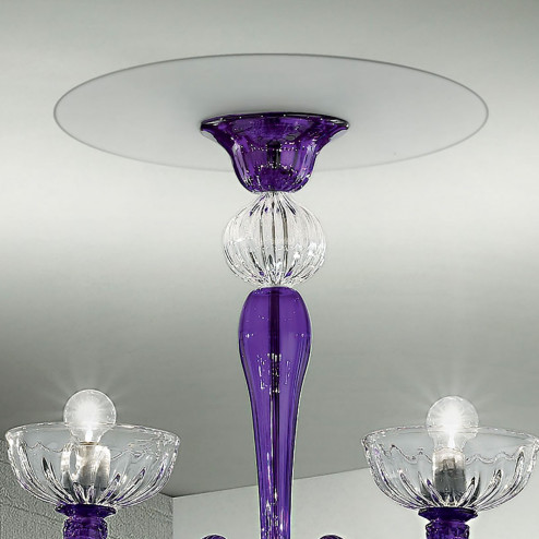 "Andronico" Murano glas deckenleuchte - 10 flammig - violett