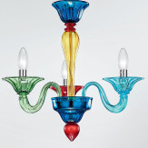 "Iride" Murano glas Kronleuchter - 3 flammig - multicolor