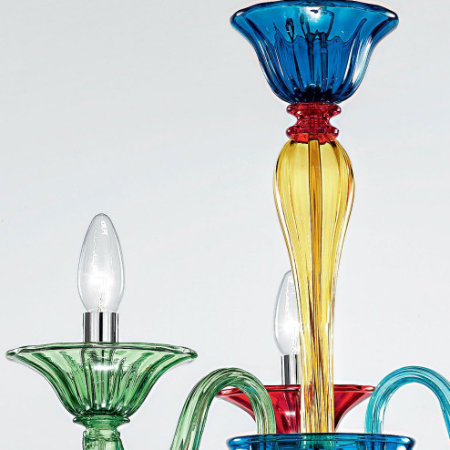 "Iride" Murano glass chandelier - 3 lights - multicolor