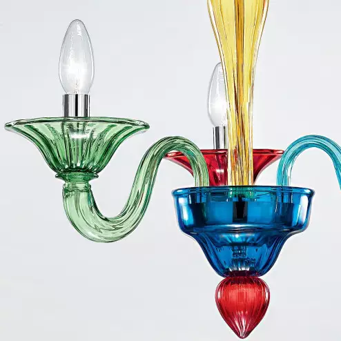 "Iride" lustre en cristal de Murano - 3 lumières - multicolor