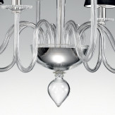 "Miranda" lampara de araña de Murano con pantallas - 8 luces - transparente