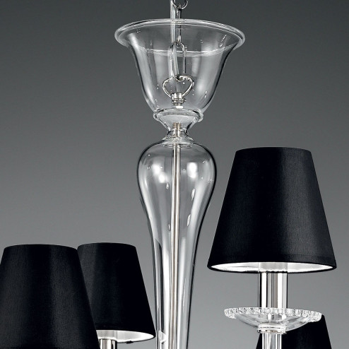 "Miranda" Murano glas Kronleuchter mit lampenschirmen - 8 flammig - transparent