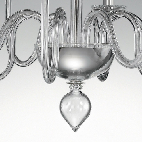 "Miranda" Murano glass chandelier - 8 lights - transparent